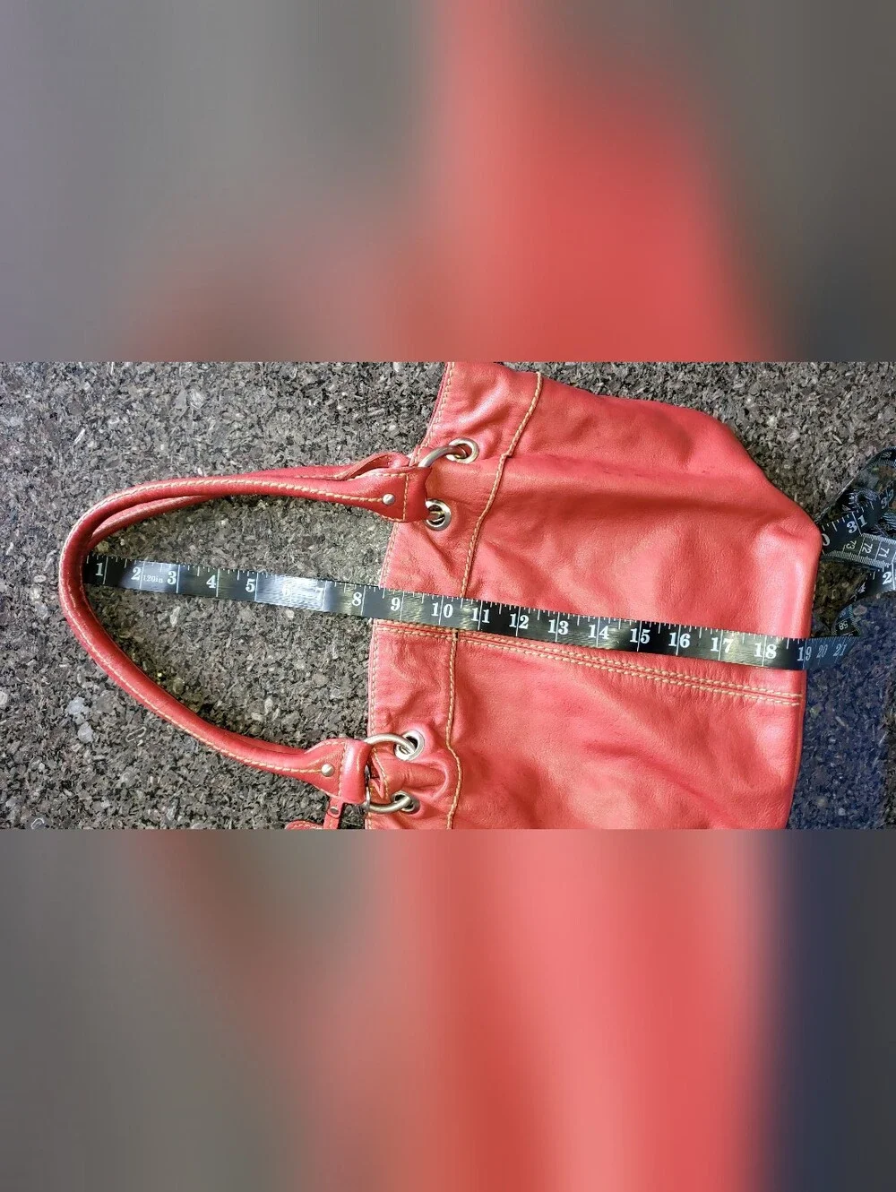 Tignanello Brick Red Leather Boho Bag EUC